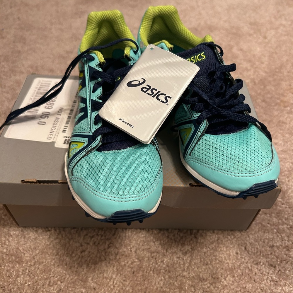 ASICS Hyper Rocketgirl XC Running shoes Women Aruba blue neon lime Poseidon Sz 5